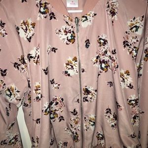 floral breezy jacket with cotton collar